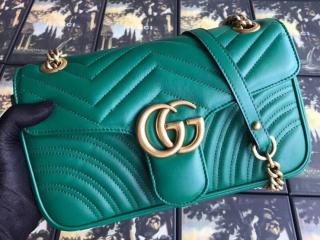【443497 DTDIT 3120】 GUCCI グッチ GGマーモント バッグ コピー GG Marmont キルティングレザー レディース チェーンショルダーバッグ 8色可選択 エメラルドグリーン