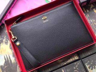 【523684 DJ20T 1000】 GUCCI グッチ バッグ スーパーコピー Animalier ビー ブラックレザー メンズ クラッチバッグ
