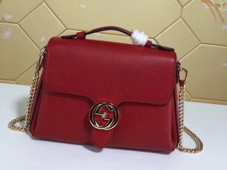 【510302 CAO0G 6433】 GUCCI グッチ バッグ コピー インターロッキング GGアイコン ハンドバッグ レディース ショルダーバッグ 6色可選択 レッド