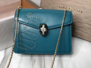 【285993-2】 BVLGARI ブルガリ バッグ スーパーコピー SERPENTI FOREVER フラップカバー セルペンティ フォーエバー レディース ショルダーバッグ 6色可選択 ブルー