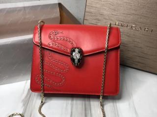 【285993-3】 BVLGARI ブルガリ バッグ コピー SERPENTI FOREVER フラップカバー セルペンティ フォーエバー レディース ショルダーバッグ 6色可選択 レッド