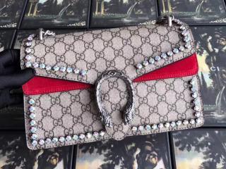 【400249 9F2FN 6433】 GUCCI グッチ ディオニュソス バッグ コピー Dionysus GGクリスタル スモール レディース チェーンショルダーバッグ 4色可選択 レッド