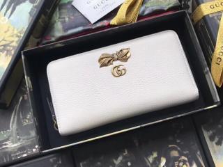 【524291 CAOXT 9158】 GUCCI グッチ  財布 スーパーコピー ボウ レザー ジップアラウンドウォレット レディース ラウンドファスナー財布 2色選択可 ホワイト
