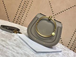 CHLOÉ クロエ バッグ スーパーコピー「NILE」スムースカーフスキンとスエードカーフスキンミディアムブレスレットバッグ レディース ショルダーバッグ 【CHC17US301HEU23W】 7色選択可 Motty Grey