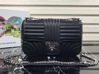 【1BD108_2D91_F0002_V_COI】 PRADA プラダ ダイアグラム バッグ スーパーコピー Diagramme レディース チェーンショルダーバッグ 4色選択可 ブラック