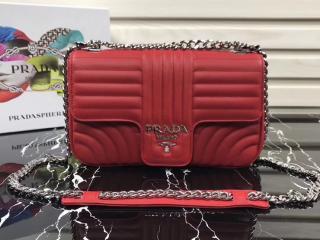 【1BD108_2D91_F0011_V_COI】 PRADA プラダ ダイアグラム バッグ スーパーコピー Diagramme レディース チェーンショルダーバッグ 4色選択可 レッド