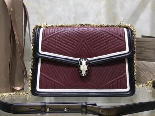 【286628】 BVLGARI ブルガリ バッグ コピー Serpenti Forever フレームド キルティング トップハンドル レディース ショルダーバッグ 6色可選択 ローマンガーネット