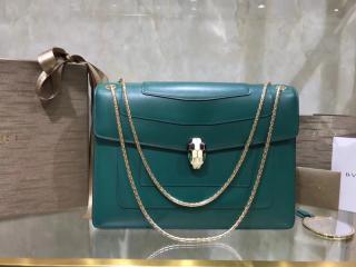 【35362】 BVLGARI ブルガリ バッグ コピー Serpenti Forever フラップカバー レディース ショルダーバッグ 6色可選択 エメラルドグリーン