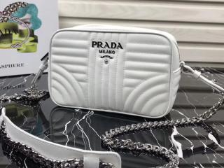 【1BH083_2D91_F0009_V_COI】 PRADA プラダ ダイアグラム バッグ スーパーコピー Diagramme クロスボディーバッグ レディース チェーンショルダーバッグ 4色選択可 ホワイト
