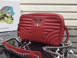 【1BH083_2D91_F0011_V_COI】 PRADA プラダ ダイアグラム バッグ コピー Diagramme クロスボディーバッグ レディース チェーンショルダーバッグ 4色選択可 レッド