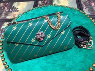 【524822 0PLJX 1082】 GUCCI グッチ バッグ スーパーコピー ミディアム ダブル レディース ショルダーバッグ 3色選択可 エメラルド グリーン レザー