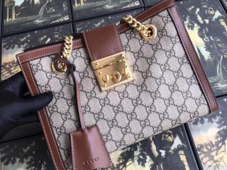 【498156 KHNKG 8534】 GUCCI グッチ パドロック バッグ コピー Padlock GG スモール トートバッグ レディース ショルダーバッグ 3色選択可 ブラウン レザー