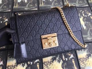 【409486 CWC1G 1000】 GUCCI グッチ パドロック バッグ コピー Padlock ミディアム レディース ショルダーバッグ 2色選択可 ブラック レザー