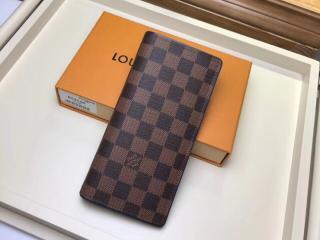 【N63168】 LOUIS VUITTON ルイヴィトン ダミエ・エベヌ 長財布 スーパーコピー ポルトフォイユ・ブラザ ヴィトン メンズ 二つ折り財布