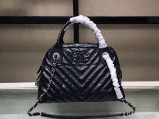 【A57836 Y83587 94305】 CHANEL シャネル バッグ スーパーコピー ボーリング バッグ レディース ショルダーバッグ エイジド カーフスキン ブラック
