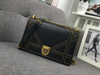 【M0422CNOE_M900】 DIOR ディオール バッグ コピー スタッズラムスキン DIORAMA バッグ レディース ショルダーバッグ 3色選択可 ブラック