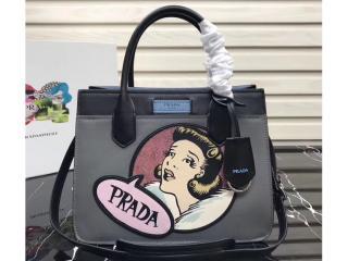 【1BA178_2BYG_F0D3J_V_OE1】 PRADA プラダ デュアル バッグ コピー Dual トートバッグ レディース ショルダーバッグ 2色選択可 ライトグレー＆ブラック