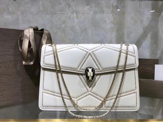 【285371】 BVLGARI ブルガリ バッグ コピー Serpenti Forever フラップカバー レディース ショルダーバッグ 3色可選択 ホワイト