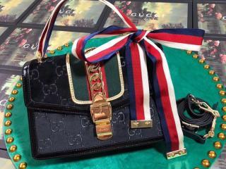 【524405 9JTEG 8711】 GUCCI グッチ シルヴィ バッグ コピー 〔Sylvie〕GGベルベット スモールバッグ レディース ショルダーバッグ 2色可選択 ブラック