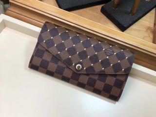 【N60123】 LOUIS VUITTON ルイヴィトン ダミエ･エベヌ 長財布 コピー ポルトフォイユ・サラ ヴィトン レディース 二つ折り財布
