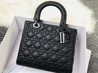 【M0579SLOC_M989】 DIOR ディオール バッグ コピー ハンドバッグ カーフスキン “LADY DIOR” バッグ レディース ショルダーバッグ 2色選択可 ブラック