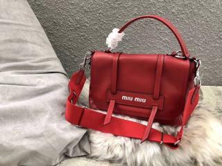 【5BD078_2BYA_F068Z_V_OOO】 MIUMIU ミュウミュウ バッグ コピー Grace Lux レザー レディース ショルダーバッグ 4色選択可 レッド