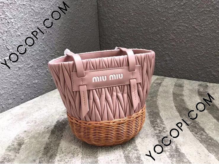 ミュウミュウ miu miu 編み込み ナッパレザー バゲットバッグ 【新品 