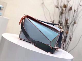 【372.30MS20】 LOEWE ロエベ パズル バッグ コピー Puzzle ハンドバッグ レディース ショルダーバッグ Aqua Multitone
