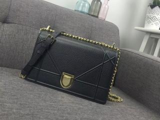【M0422OVKK_M900】 DIOR ディオール バッグ スーパーコピー ブラック ぺブルグレインカーフレザー DIORAMA レディース ショルダーバッグ