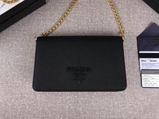 【1BP012_NZV_F0002_V_KWO】 PRADA プラダ バッグ スーパーコピー 「サフィアーノ」レザー ミニバッグ レディース ショルダーバッグ 3色選択可 ブラック