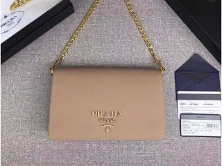 【1BP012_NZV_F0236_V_KWO】 PRADA プラダ バッグ スーパーコピー 「サフィアーノ」レザー ミニバッグ レディース ショルダーバッグ 3色選択可 ピンクベージュ