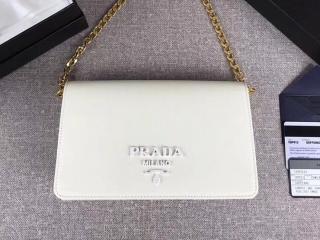 【1BP012_NZV_F0K74_V_KWO】 PRADA プラダ バッグ コピー 「サフィアーノ」レザー ミニバッグ レディース ショルダーバッグ 3色選択可 オフホワイト