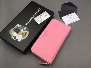 【1ML506_2EBW_F0638】 PRADA プラダ 長財布 コピー 「サフィアーノ」レザー レディース ラウンドファスナー財布 5色選択可 ピンクベージュ