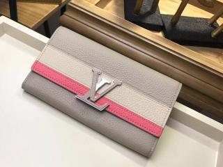 【M62132】 LOUIS VUITTON ルイヴィトン トリヨン 長財布 コピー ポルトフォイユ カプシーヌ  ヴィトン レディース 二つ折り財布 2色可選択 ガレ x ピンク