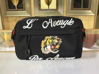 【477085 K1NTX 8550】 GUCCI グッチ バッグ スーパーコピー エンブロイダリー付き テックパック ベルトバッグ メンズバッグ ブラック テクノ キャンバス