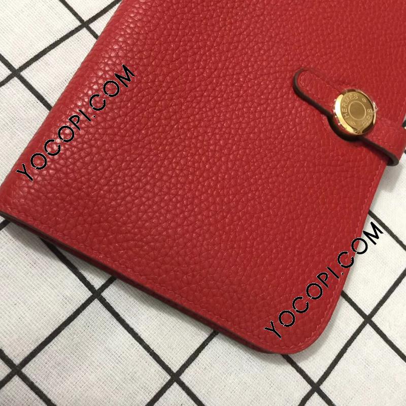 希少カラー❣️￼エルメス✨ドゴン　GM✨二つ折り✨長財布 HERMES エルメス ドゴンロング 長財布（小銭入れなし） カーフ