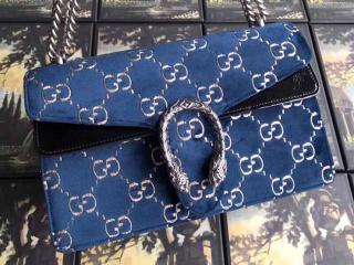 ‎【400249 9JTIB 4161】 GUCCI グッチ ディオニュソス バッグ コピー Dionysus GGベルベット スモール レディース ショルダーバッグ 3色可選択 ブルー