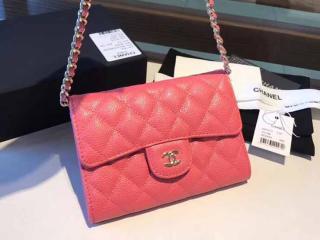 【A84512 Y83470 0B694】 CHANEL シャネル バッグ スーパーコピー クラシック チェーンクラッチ グレインド カーフスキン レディース ショルダーバッグ 5色可選択 ピンク