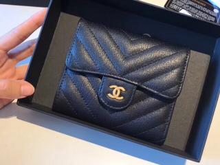 【A82288 11261】 CHANEL シャネル 財布 スーパーコピー スモールウォレット Vステッチ レディース 三つ折り財布 ゴールド金具 7色可選択 ブラック