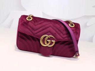 【443497 K4D2T 5671】 GUCCI グッチ GGマーモント バッグ スーパーコピー GG Marmont ベルベット ミニバック レディース チェーンショルダーバッグ 5色可選択 パープル