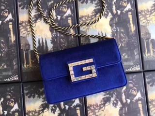 【544242 9STCX 4571】 GUCCI グッチ バッグ スーパーコピー スクエアG レディース ショルダーバッグ 3色可選択 ブルー ベルベット