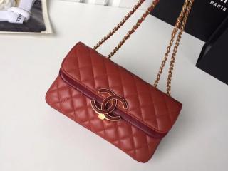 【A57275 Y83664】 CHANEL シャネル バッグ スーパーコピー フラップ バッグ ラムスキン レディース ショルダーバッグ 4色可選択 オレンジ&レッド