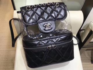 【A57826 Y83551 94305】 CHANEL シャネル バッグ スーパーコピー クランプル カーフスキン、PVC & レジン レディース バックパック 3色可選択 ブラック