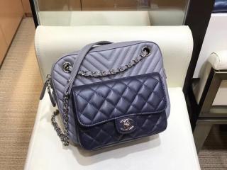 【A57284 Y83667 C6245】 CHANEL シャネル バッグ スーパーコピー カメラ ケース カーフスキン レディース バックパック 2色可選択 グレー & ネイビーブルー