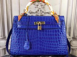HERMES エルメス ケリー バッグ コピー Kelly クロコ型押 ハンドバッグ レディース ショルダーバッグ 10色可選択 牛革 【H0320581】