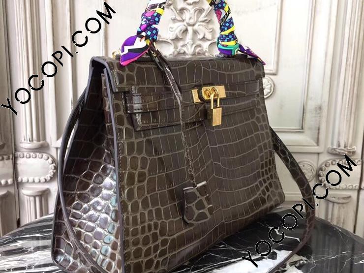 希少 美品✨ エルメス ベルト クロコ 黒 茶 金具 ホースビット