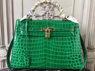 HERMES エルメス ケリー バッグ スーパーコピー Kelly クロコ型押 ハンドバッグ レディース ショルダーバッグ 11色可選択 牛革 【H0320586】