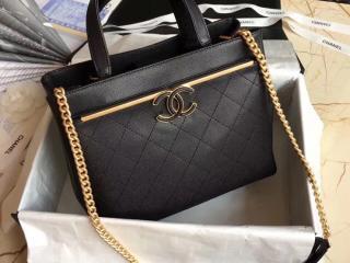 【A57563 Y83814 94305】 CHANEL シャネル バッグ スーパーコピー スモール ショッピング バッグ グレインド カーフスキン レディーストートバッグ 5色可選択 ブラック