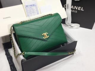 【A57432 Y83566】 CHANEL シャネル バッグ コピー フラップ バッグ ラムスキン レディース ショルダーバッグ 26cm 4色可選択 グリーン