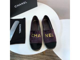 シャネル フラットシューズ 無地靴 レディース用 カジュアルシューズ パープル